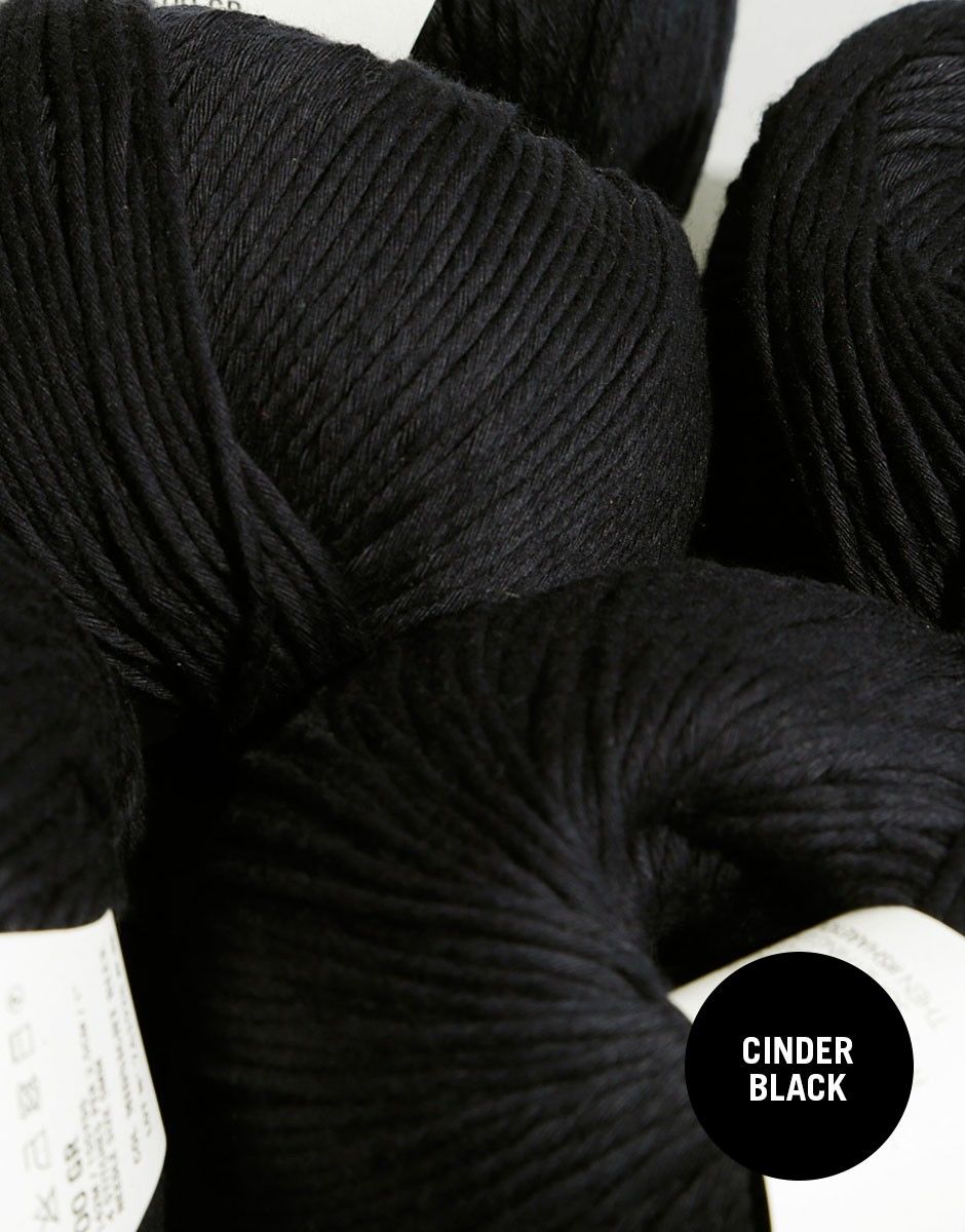 Shiny Happy Cotton - 6 Knäuel Cinder Black