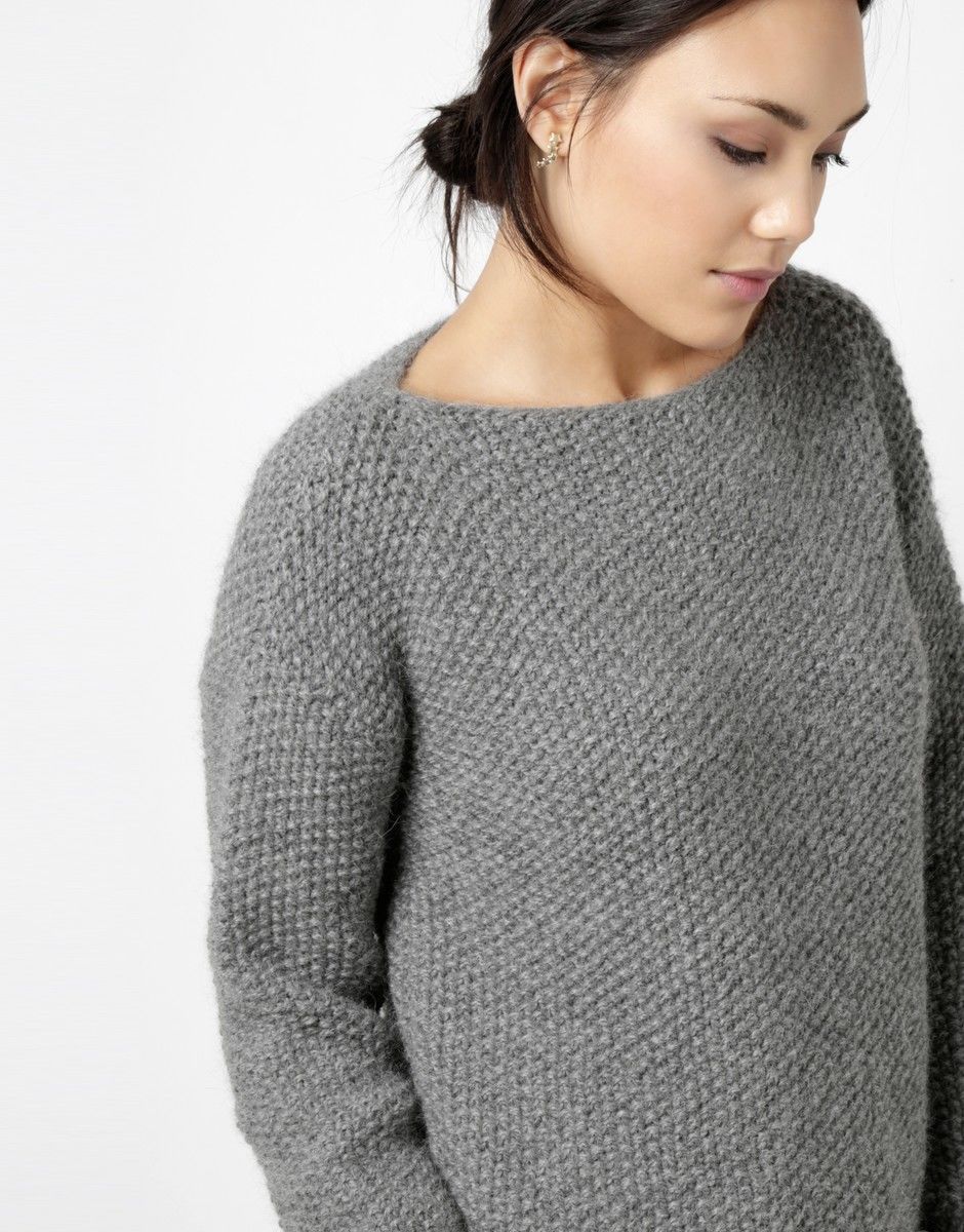 Superbowl Sweater Tweed Grey