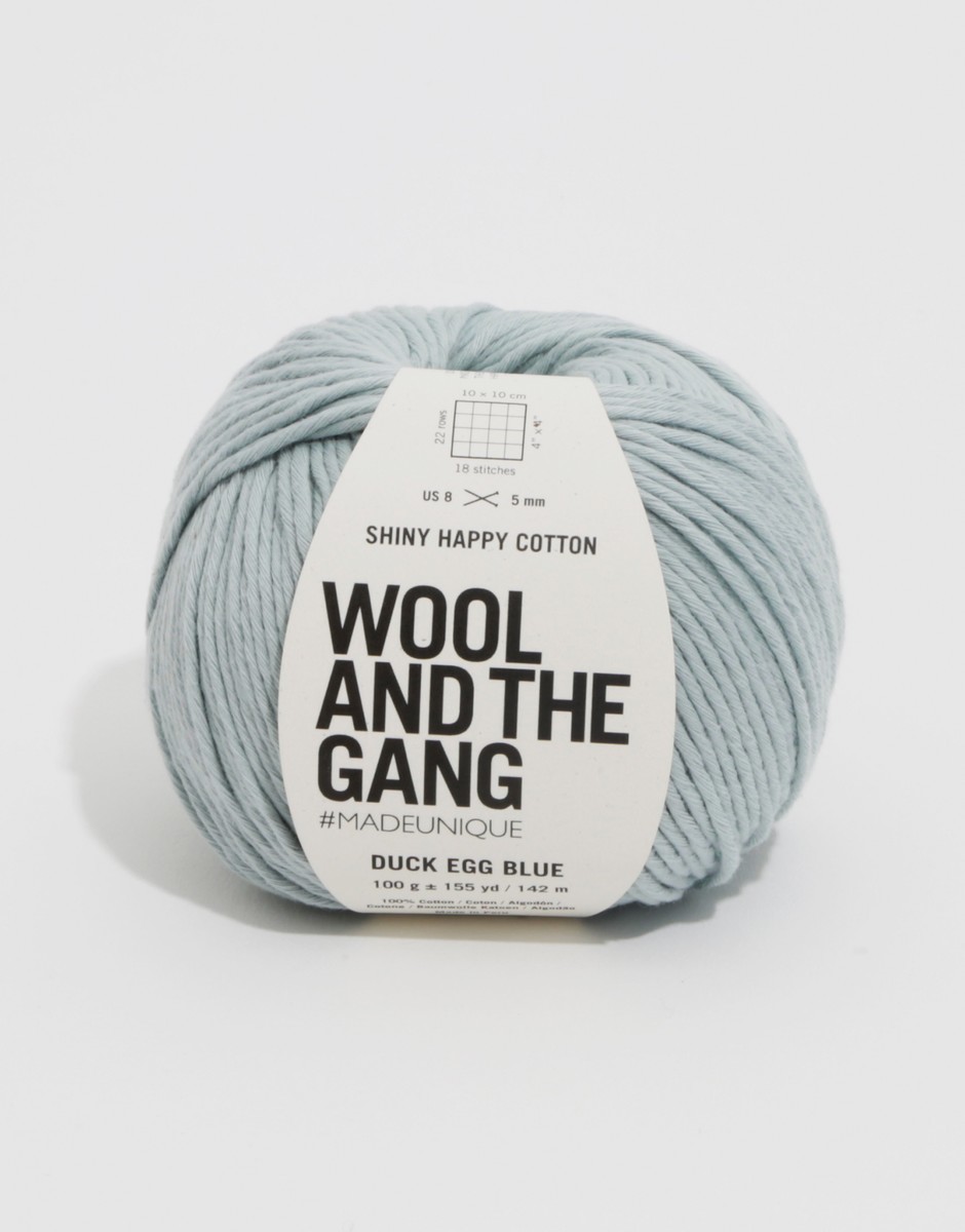 Shiny Happy Cotton Duck Egg Blue