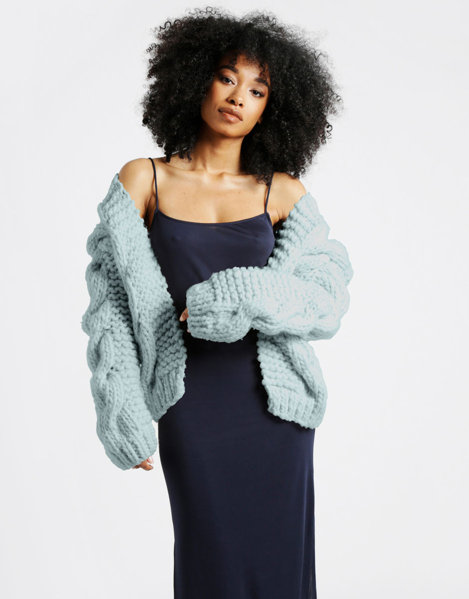 Cable Bomber Duck Egg Blue