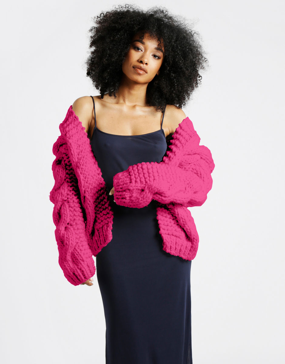 Cable Bomber Hot Punk Pink