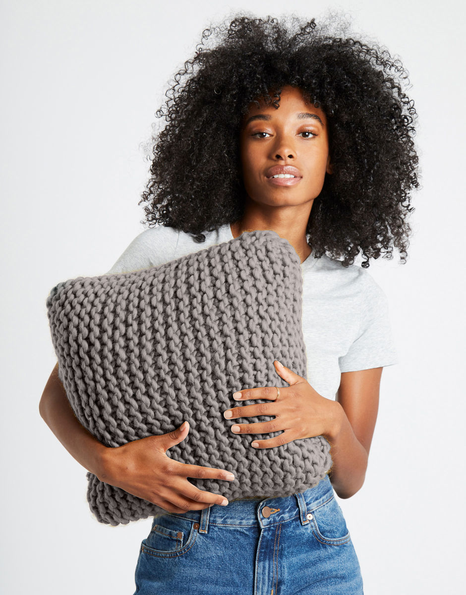 Can You Feel It Kissen Tweed Grey