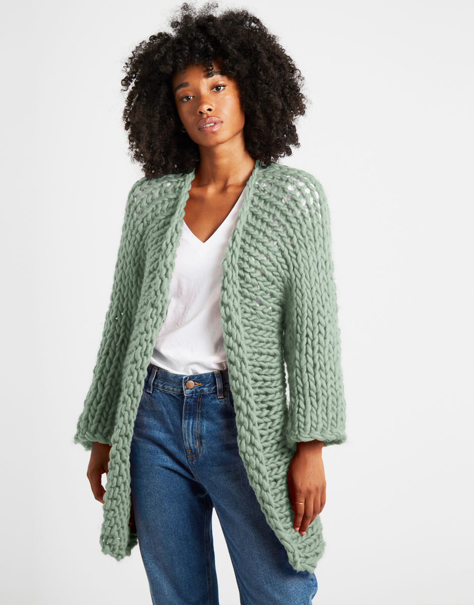 Fearless Cardigan Eucalyptus Green