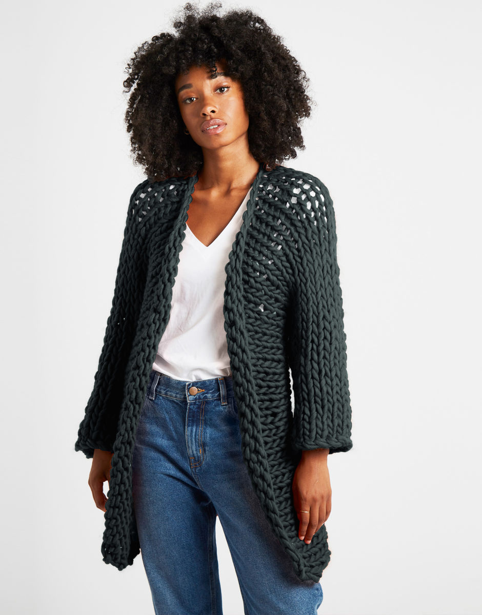 Fearless Cardigan Forest Green