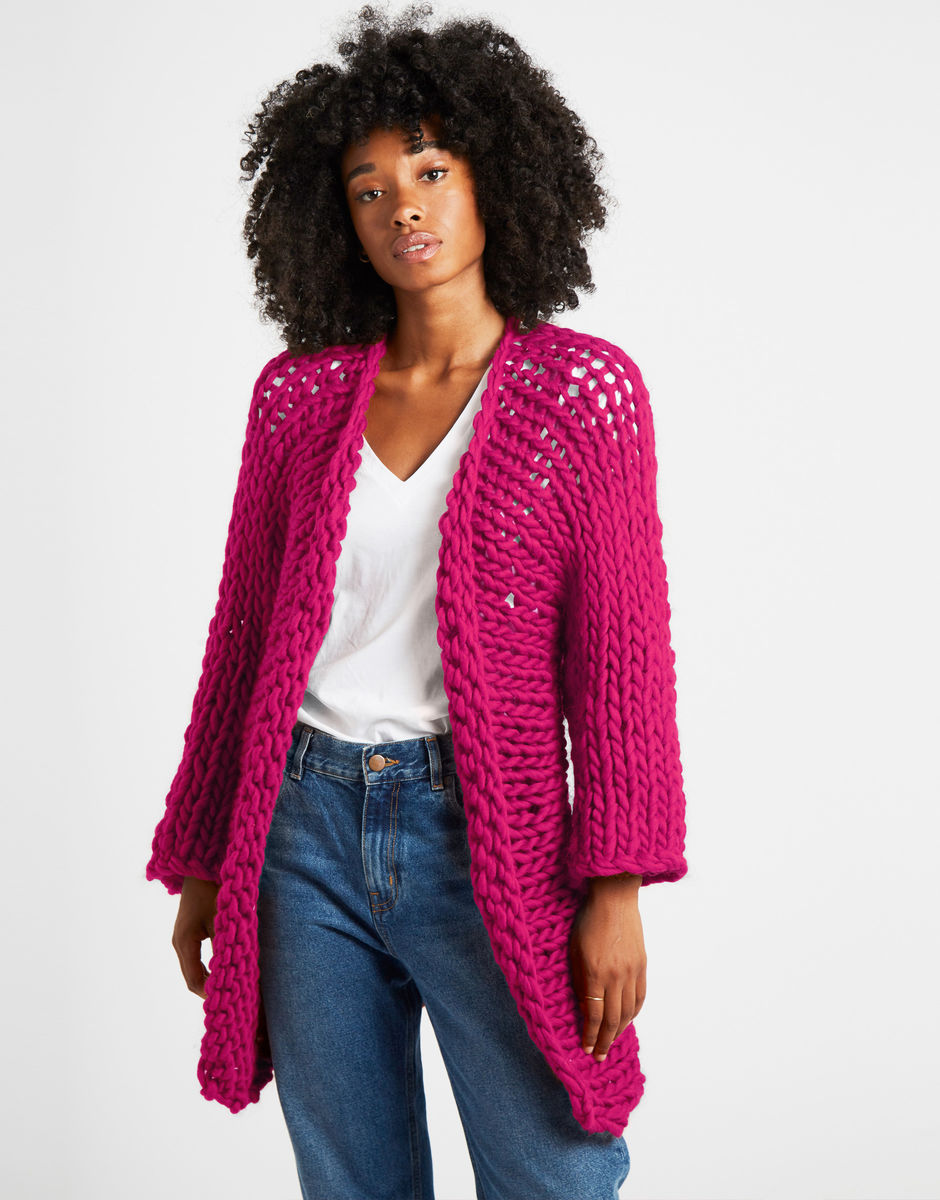 Fearless Cardigan Hot Punk Pink