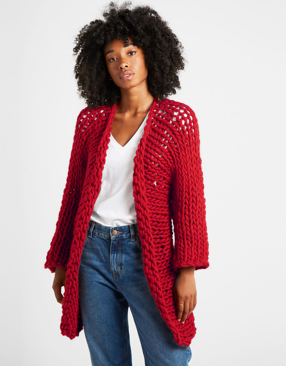 Fearless Cardigan Lipstick Red