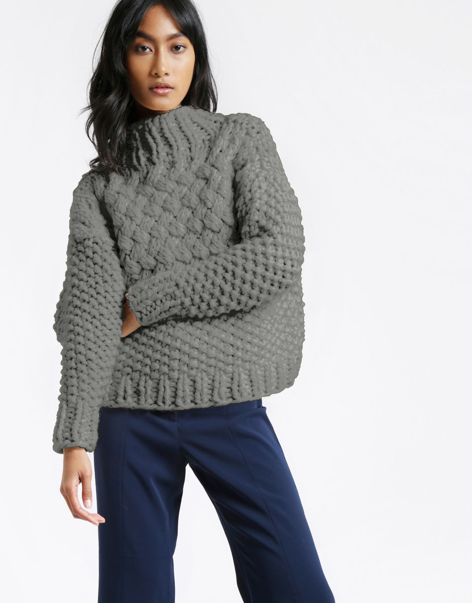 Full Moon Pullover Tweed Grey