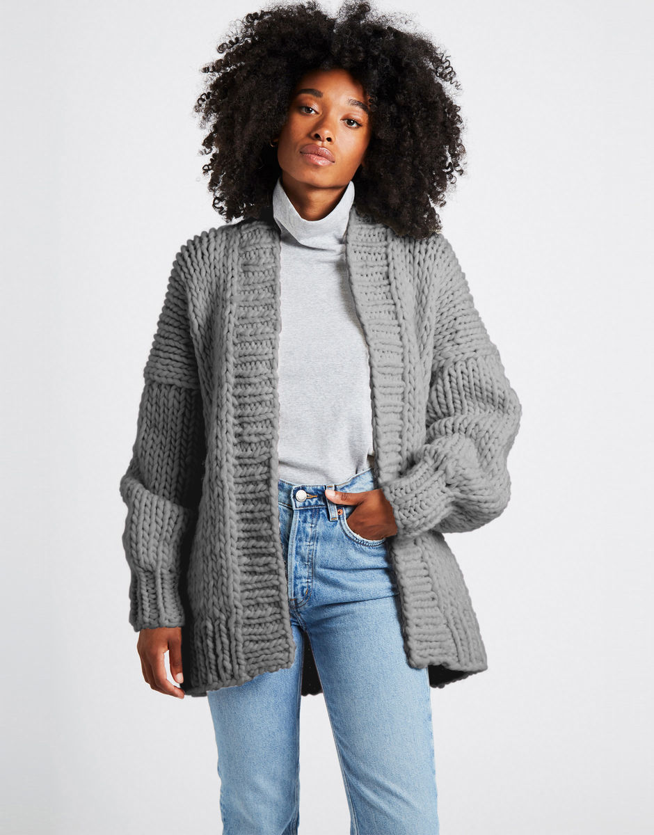 Hero Cardigan Tweed Grey