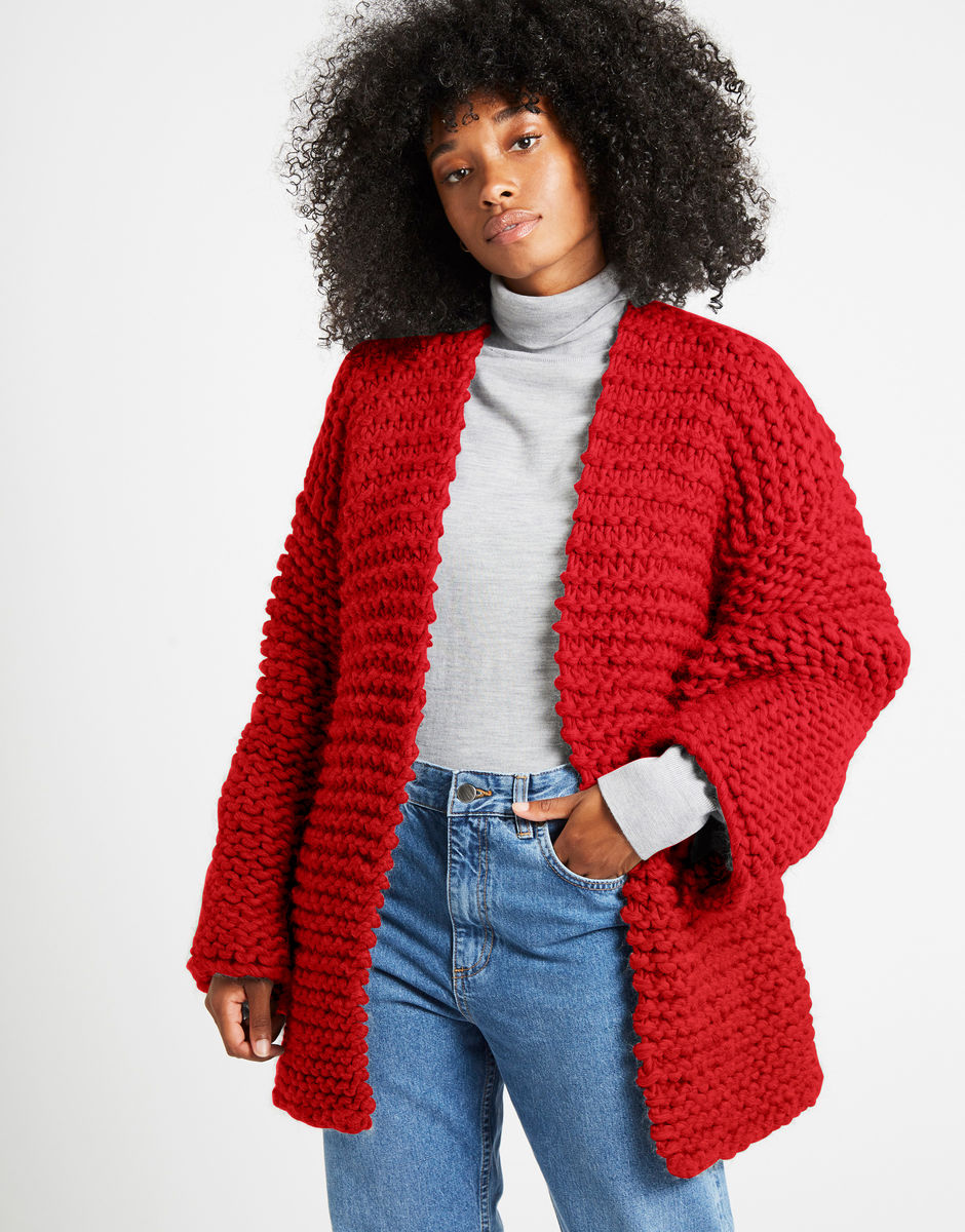 Sweet Love Cardigan Lipstick Red
