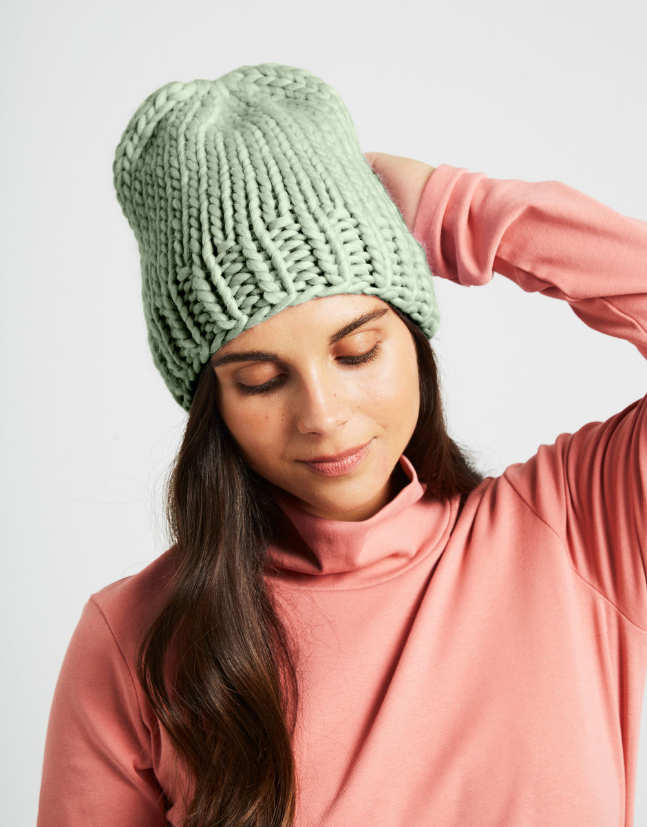 Hygge Mütze Eucalyptus Green