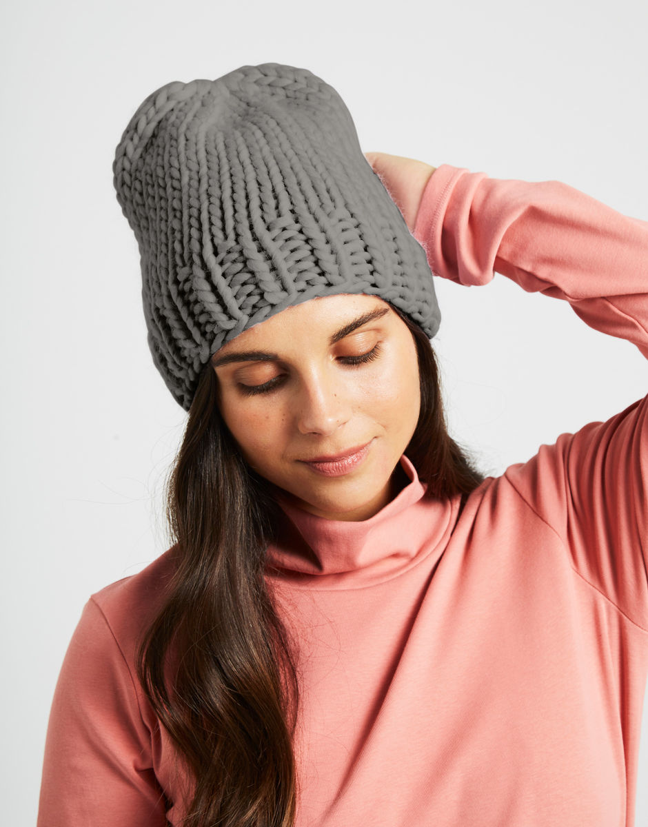 Hygge Mütze Tweed Grey