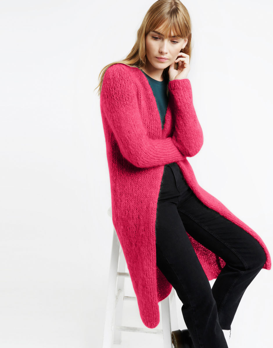 Delia Cardigan Hot Punk Pink