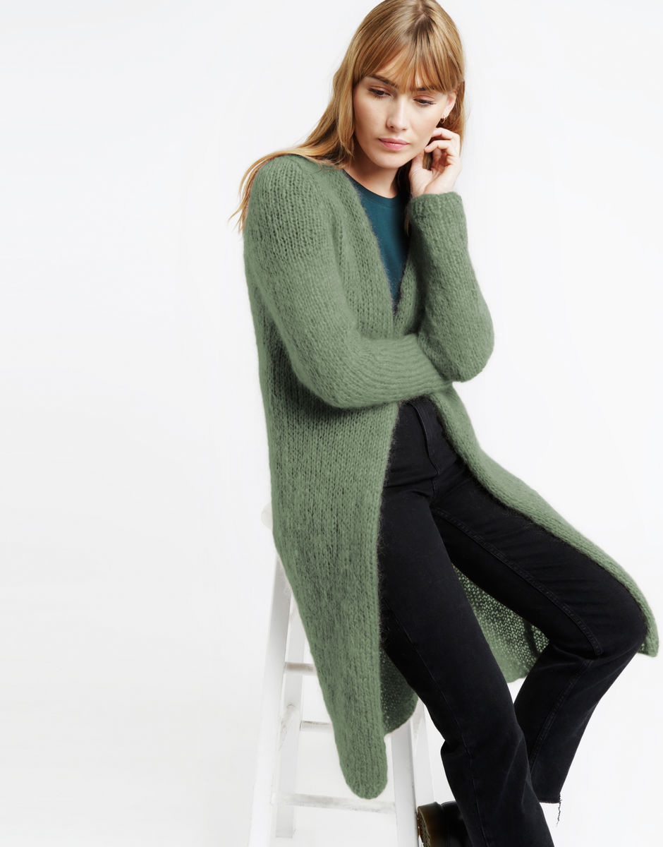 Delia Cardigan Eucalyptus Green