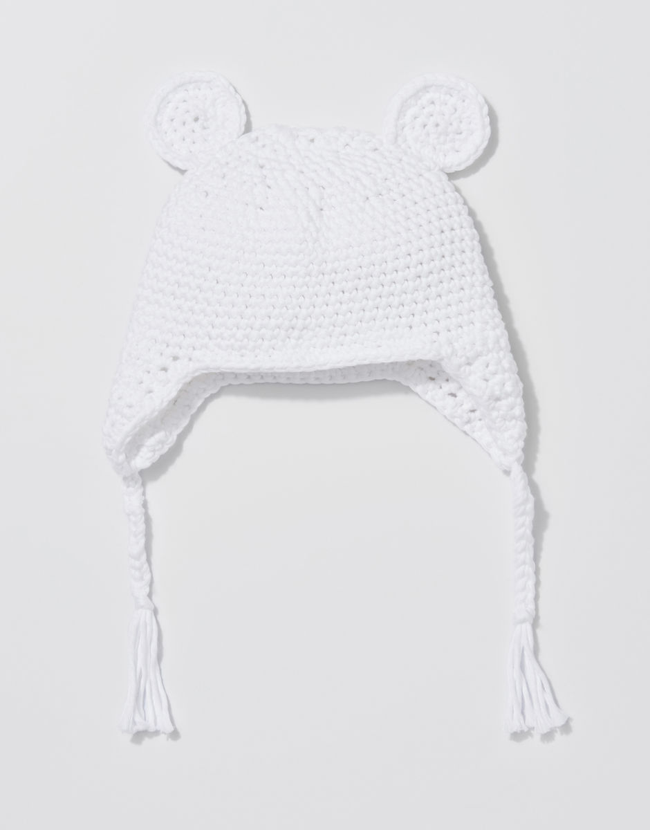 Buster Bear Beanie White Noise