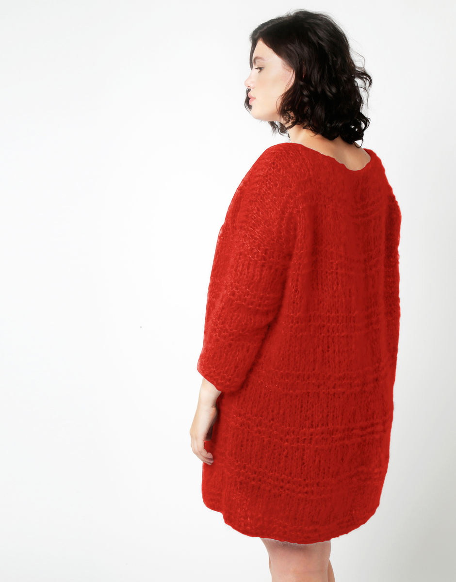 Stay Cardigan Lipstick Red
