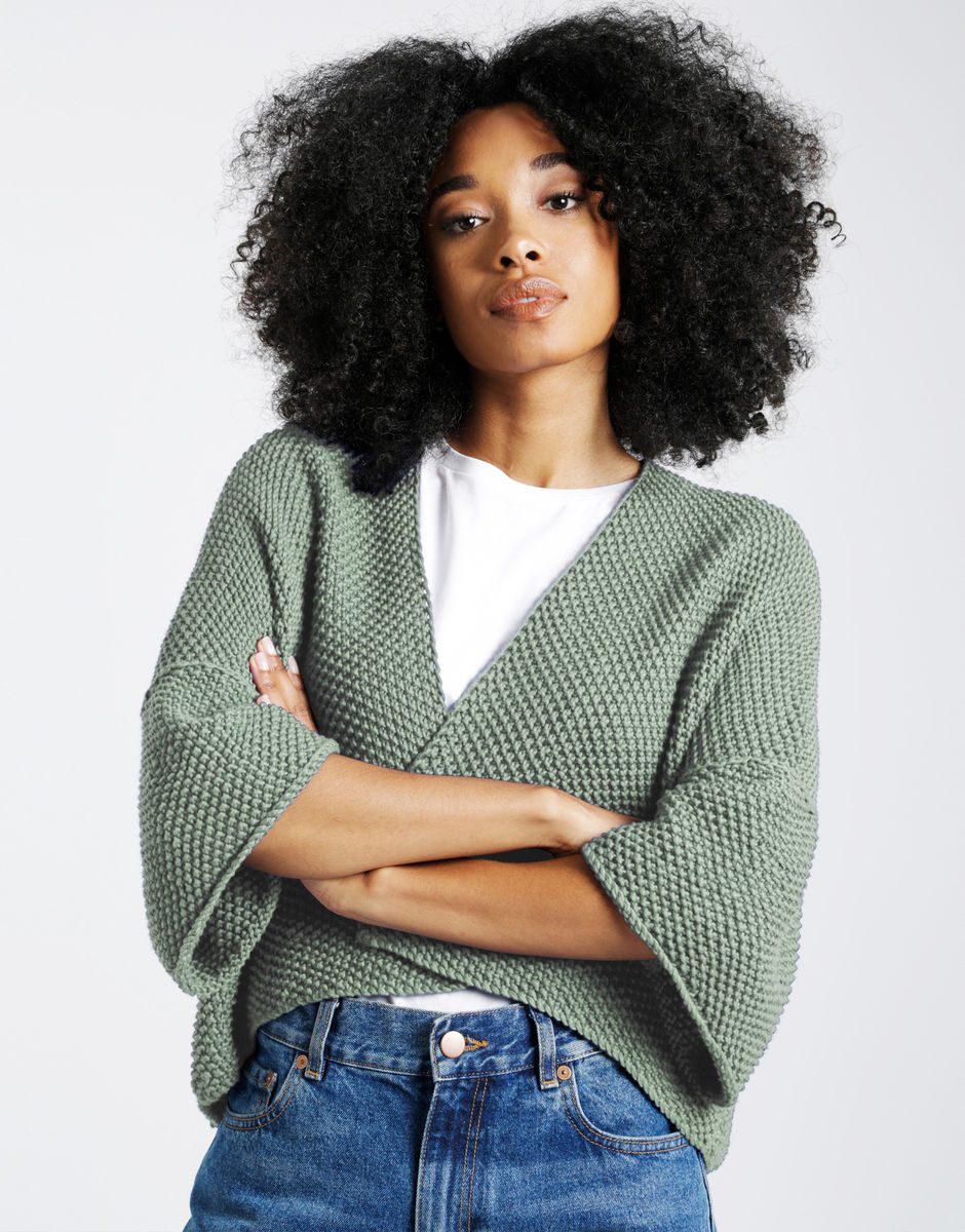 Final Countdown Cardigan Eucalyptus Green