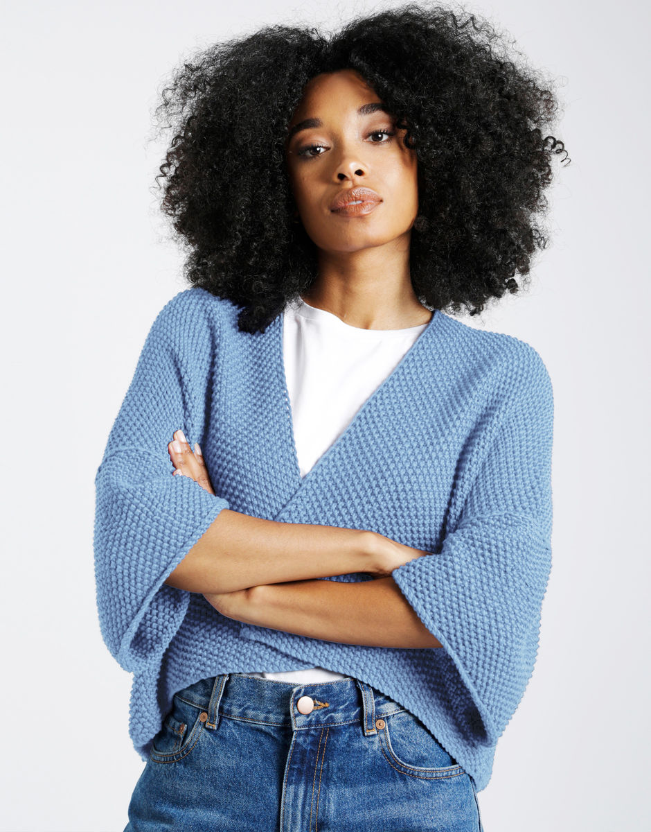 Final Countdown Cardigan Powder Blue