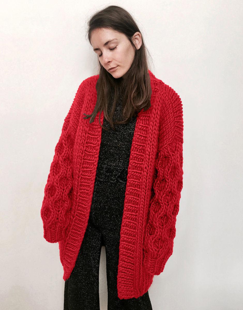 Mr Honey Bear Cardigan Lipstick Red
