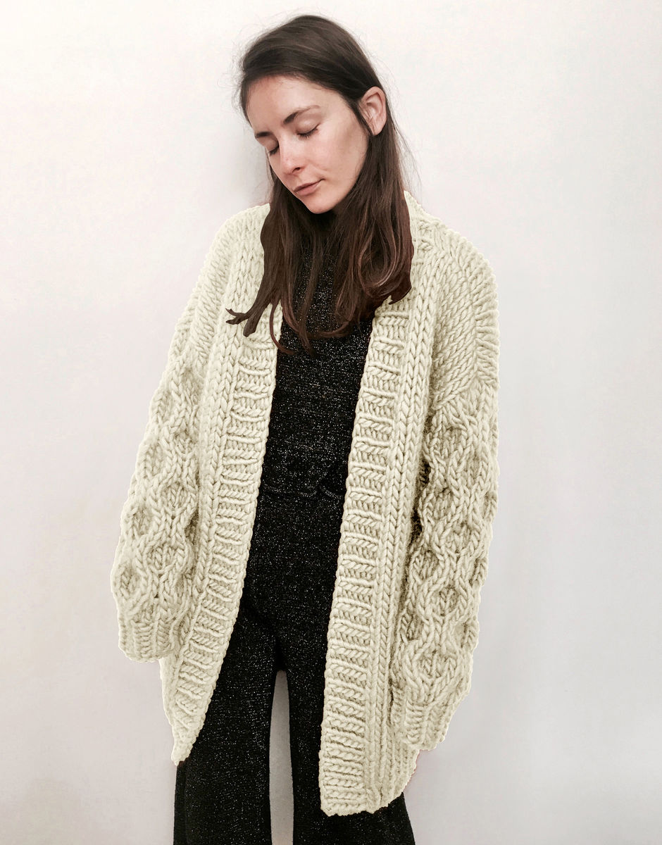 Mr Honey Bear Cardigan Ivory White