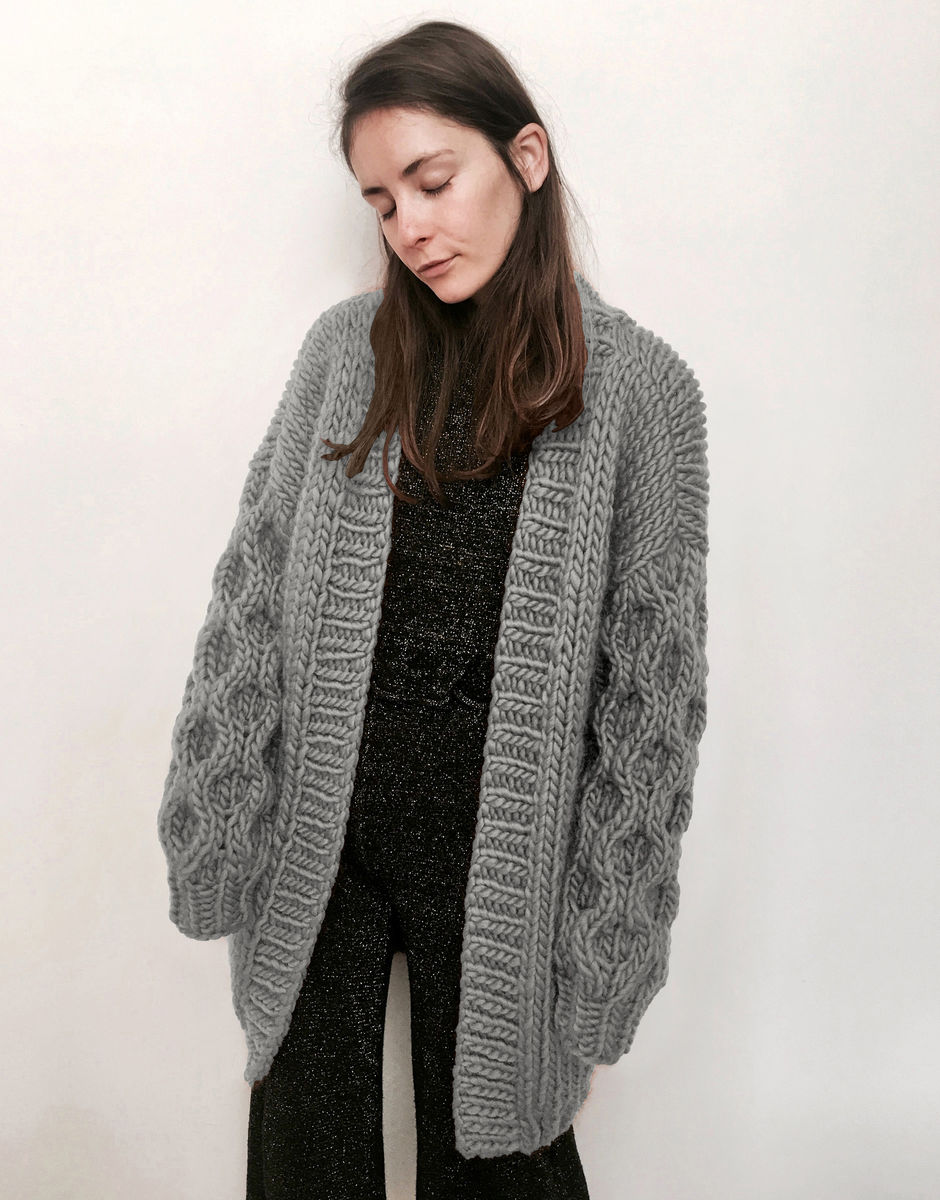 Mr Honey Bear Cardigan Tweed Grey