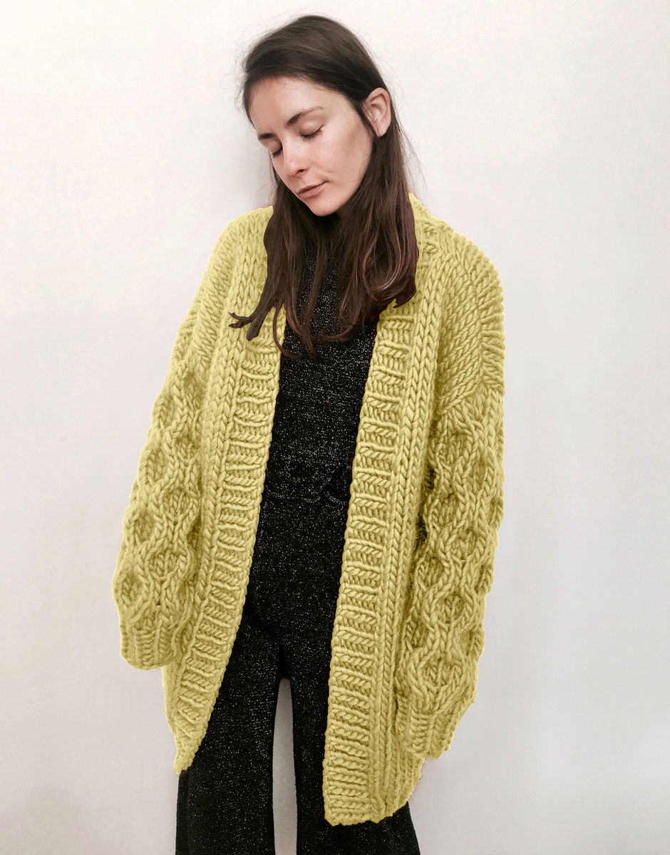Mr Honey Bear Cardigan Chalk Yellow