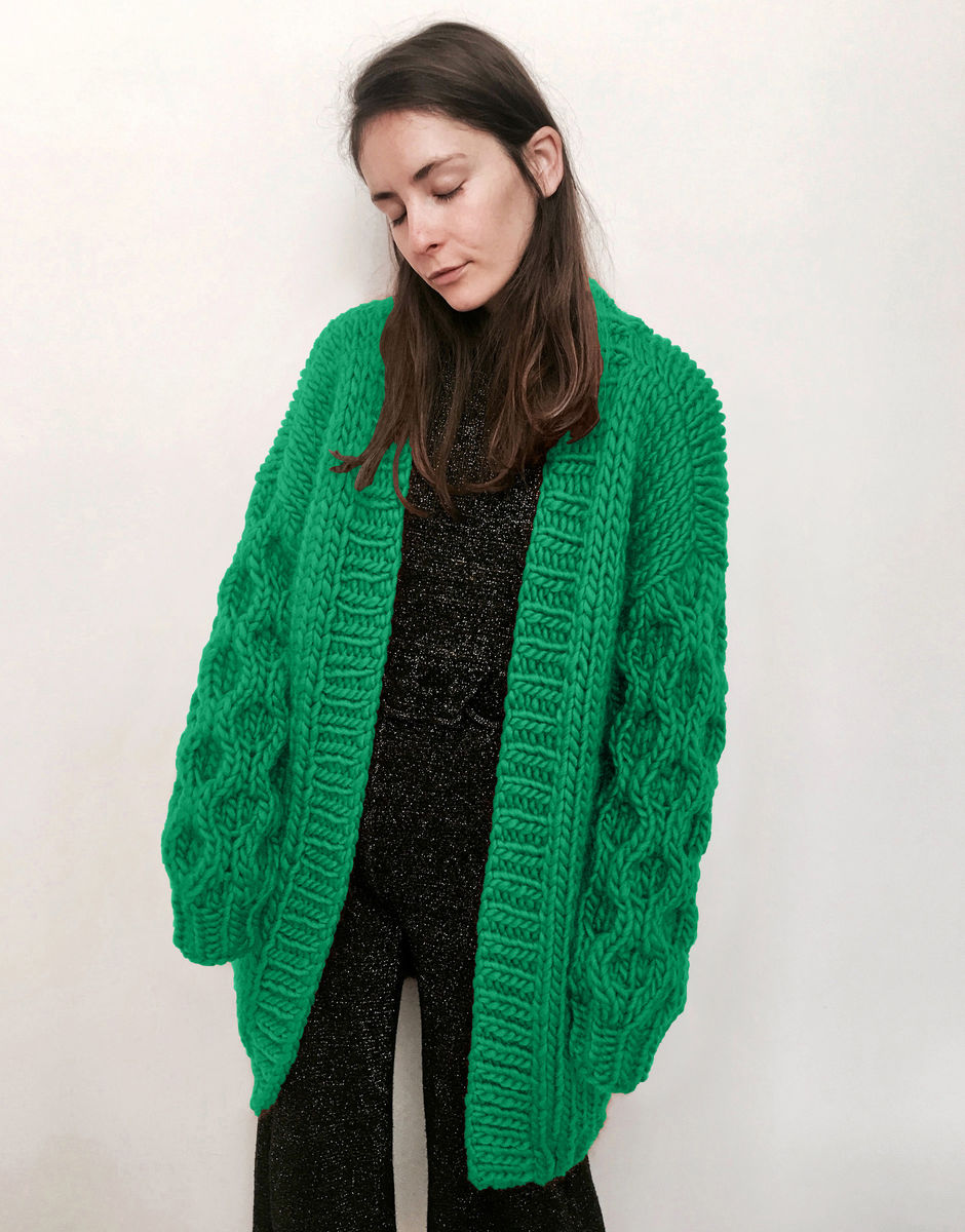 Mr Honey Bear Cardigan Emerald Green