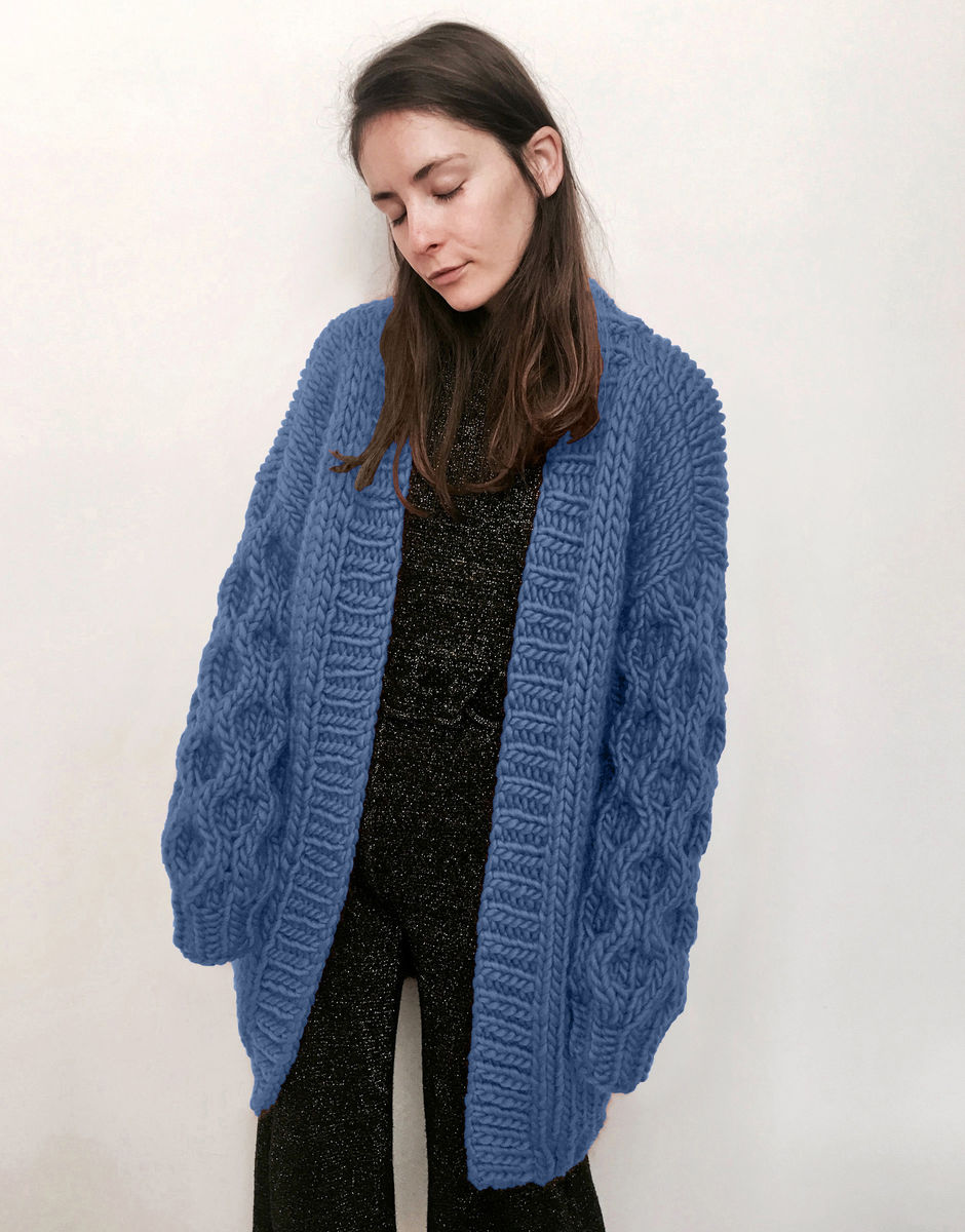 Mr Honey Bear Cardigan Dusty Denim