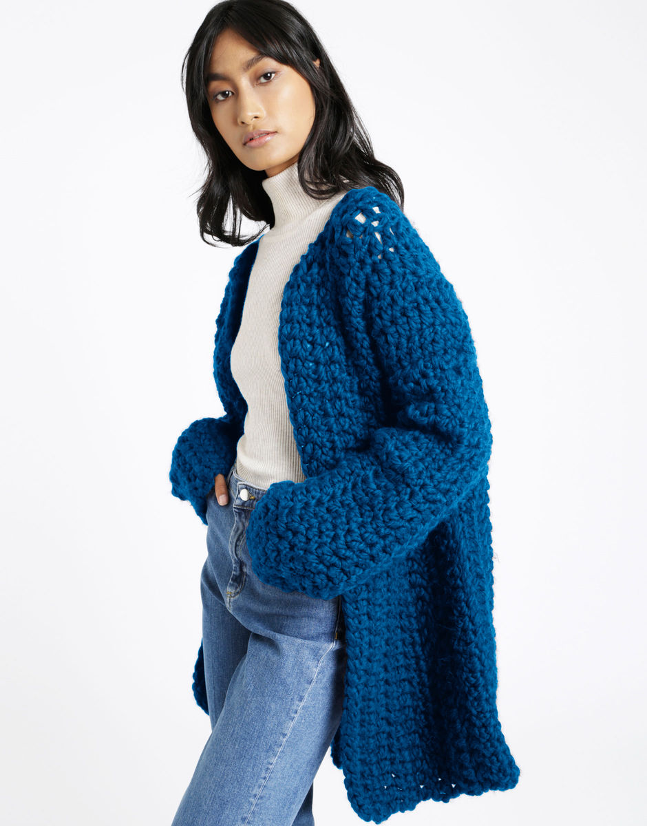All Or Nothing Coatigan Sherpa Blue