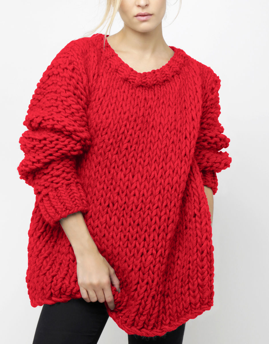 Wonderwool Sweater Lipstick Red