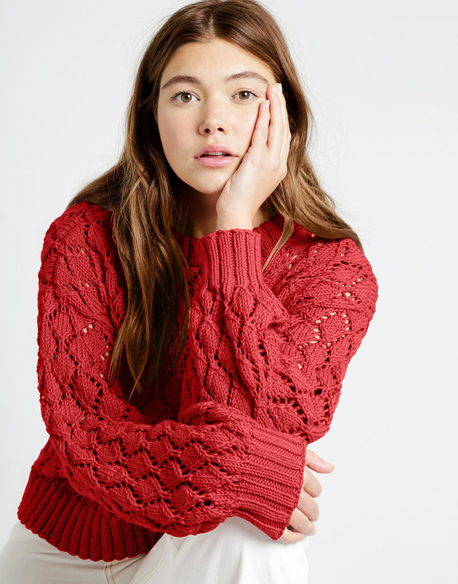 Cyrus Sweater Lipstick Red