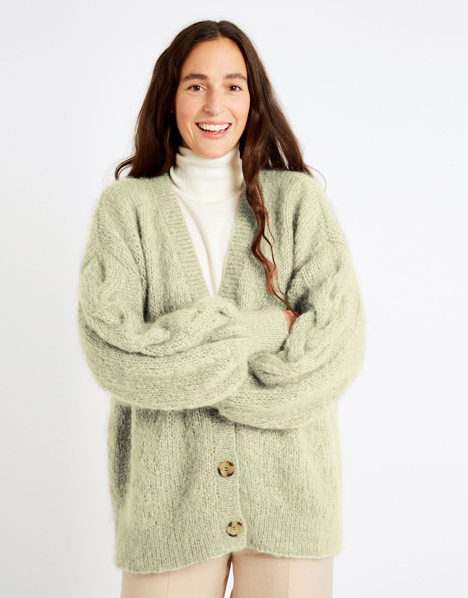 Miles Cardigan Lime Sherbet
