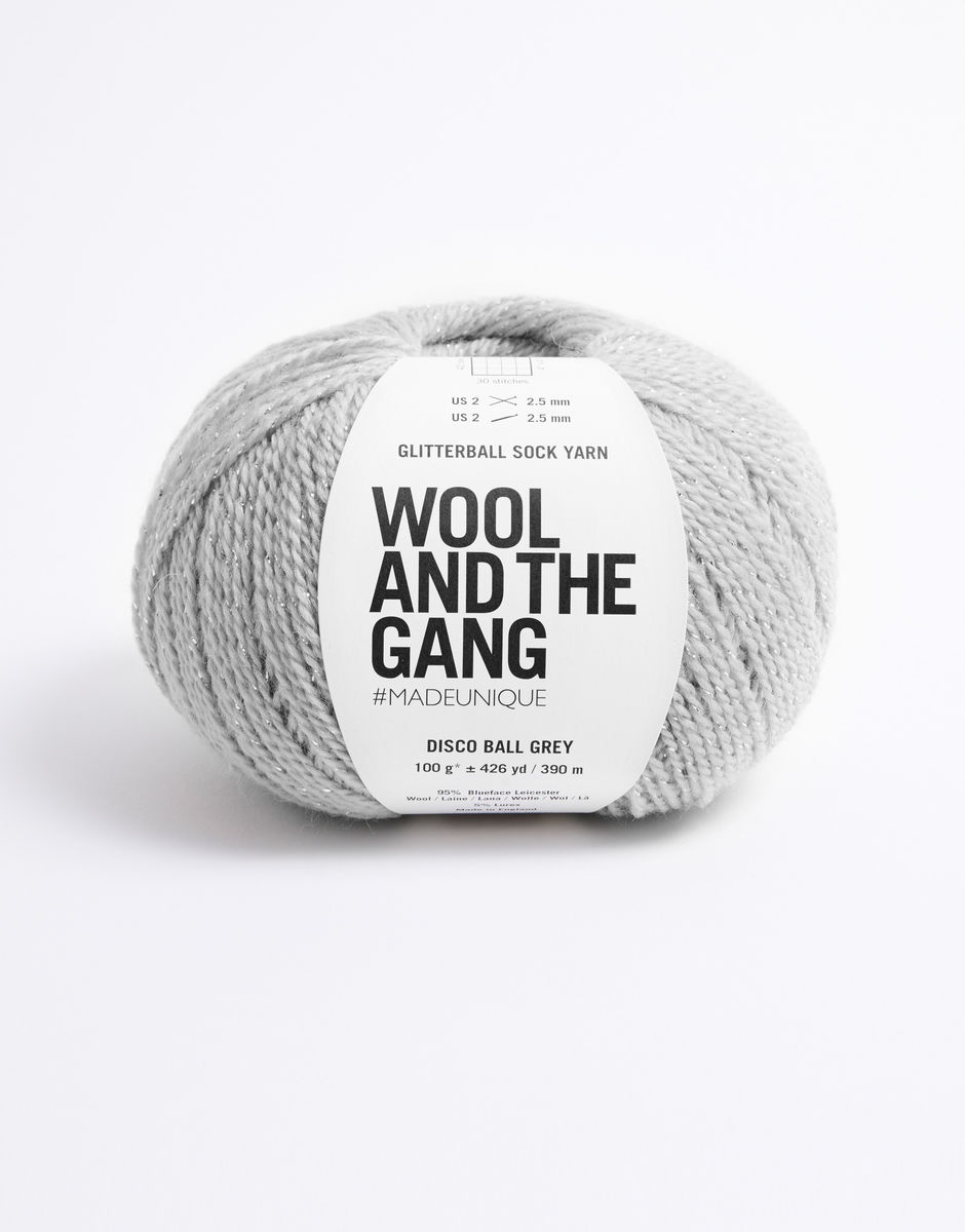 Glitterball Yarn Disco Ball Grey