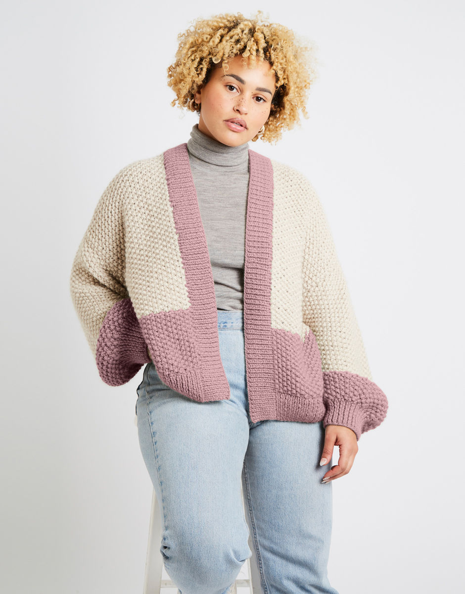 Grace Cardigan Two Tone Cameo Rose