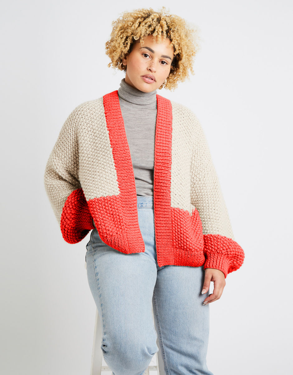 Grace Cardigan Two Tone Pink Sherbet
