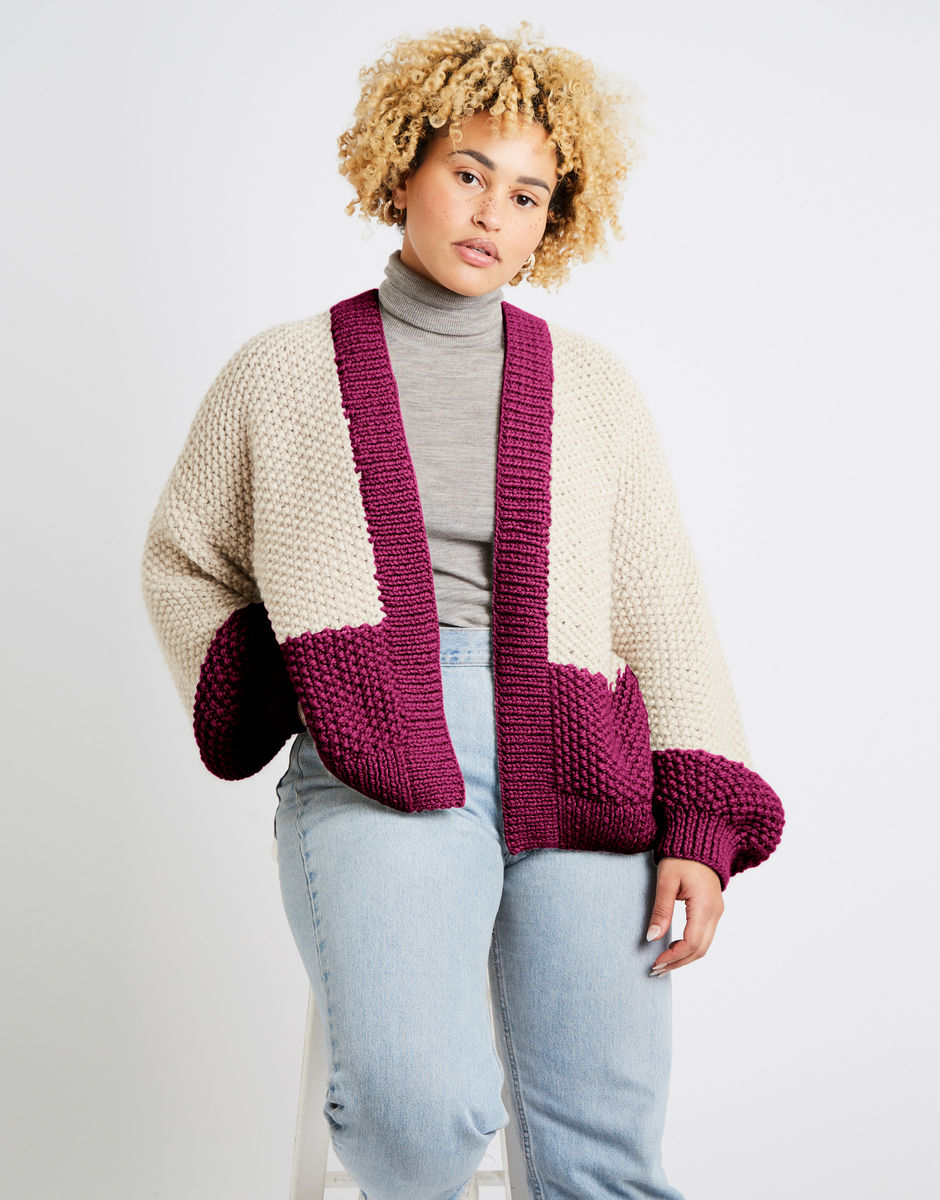 Grace Cardigan Two Tone Margaux Red