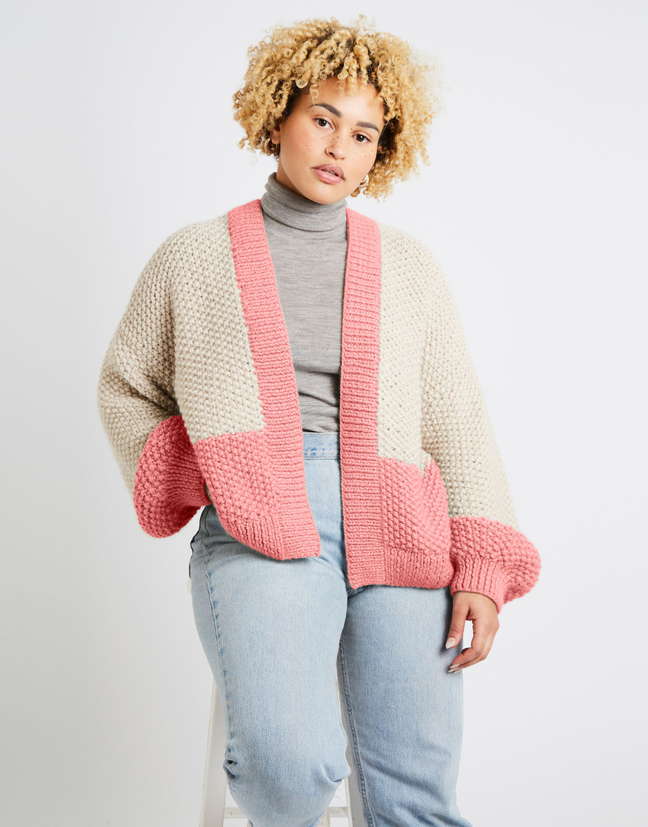 Grace Cardigan Two Tone Rocksalt Red