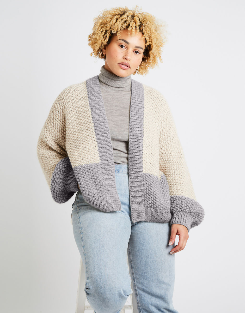 Grace Cardigan Two Tone Rocky Grey