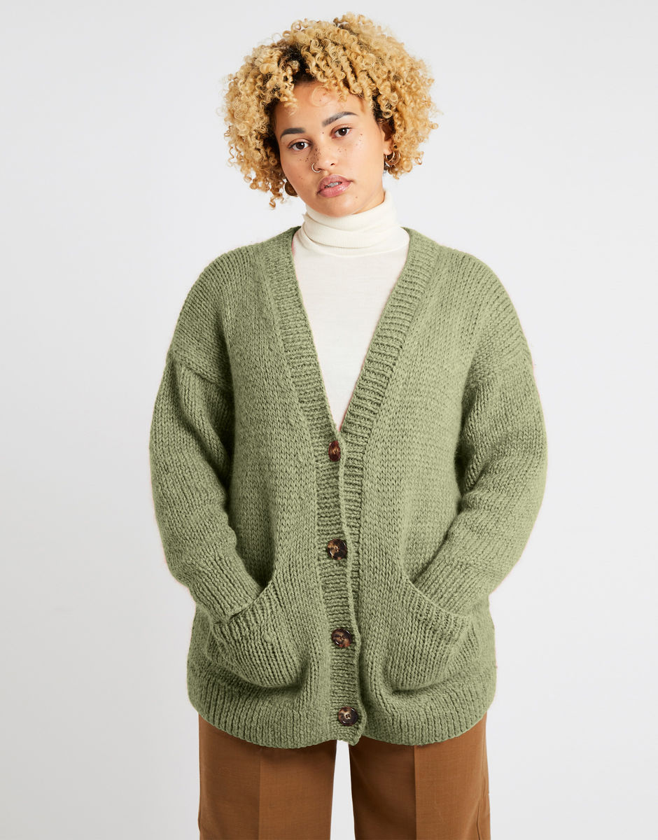 Cardigan Elizabeth Eucalyptus Green