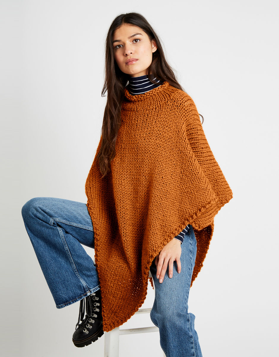 Poncho Gwyneth Chestnut Brown