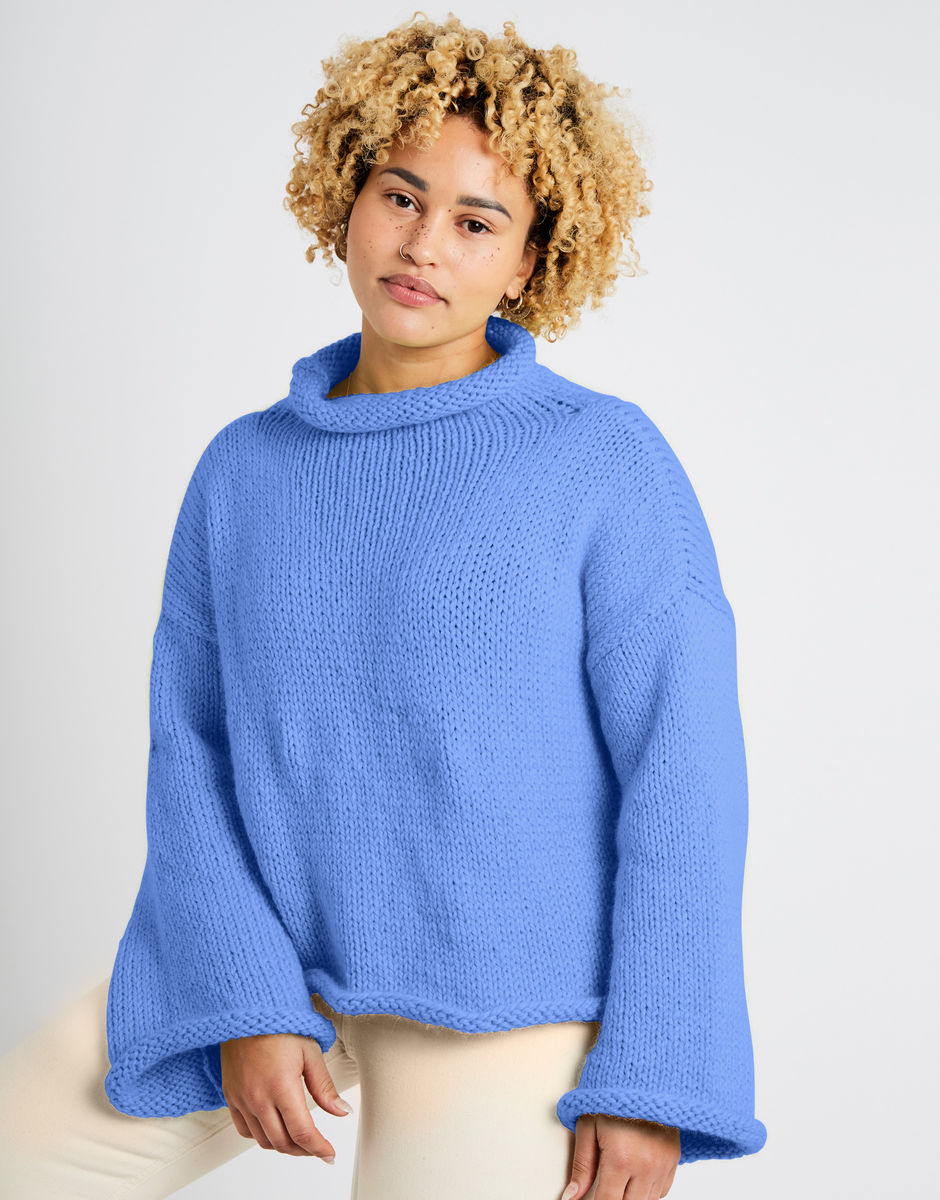 Audrey Cropped Sweater Cornflower Blue
