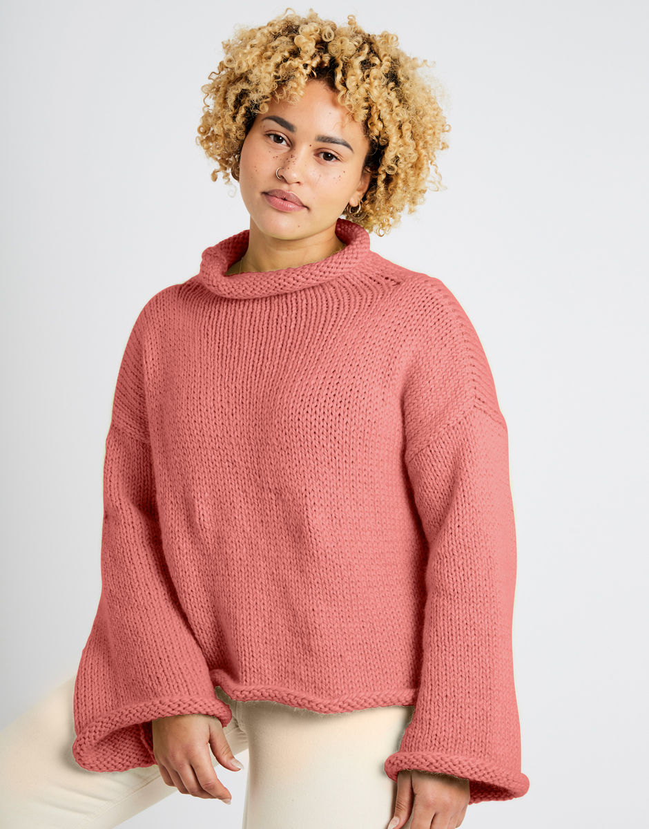 Audrey Cropped Sweater Rocksalt Red