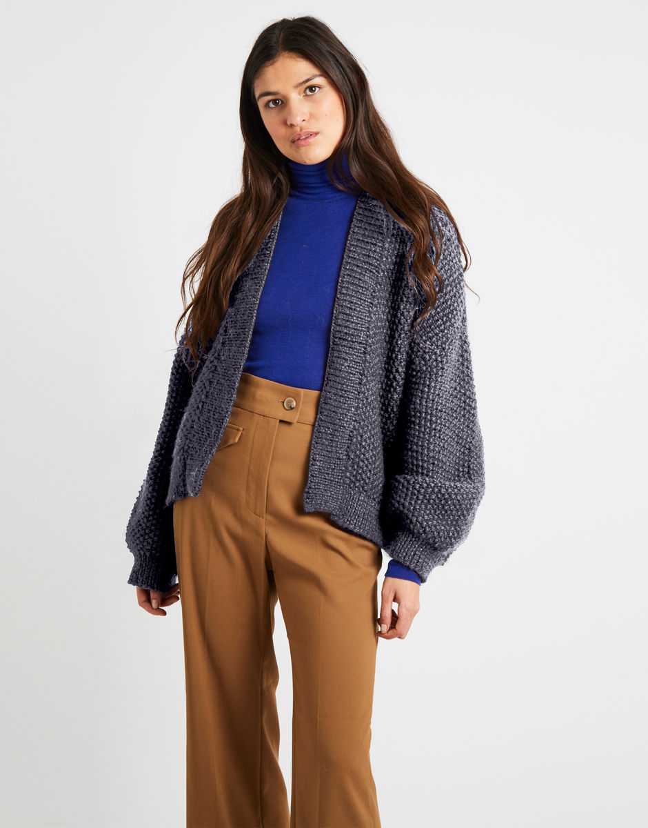 Grace Cardigan Tweed Grey