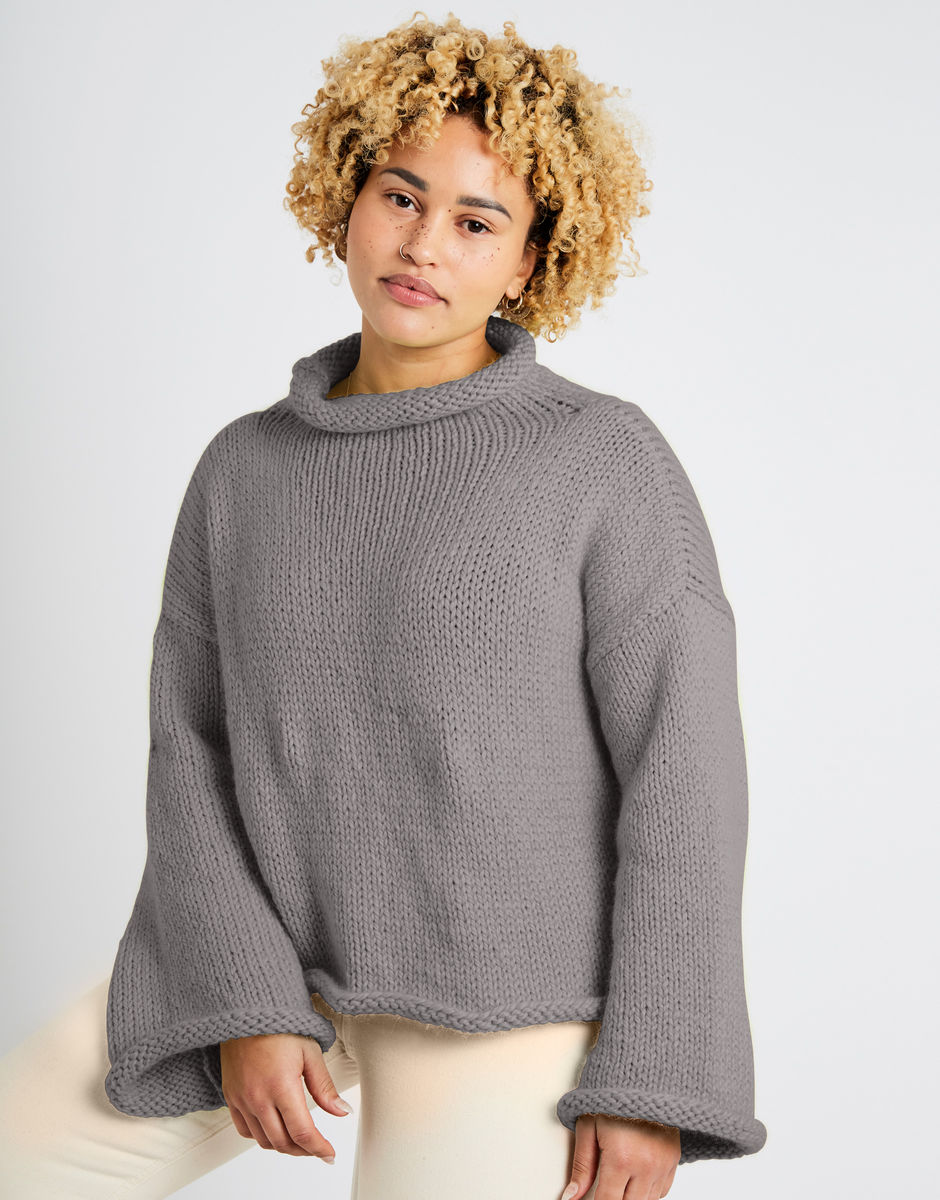 Audrey Cropped Sweater Rocky Grey