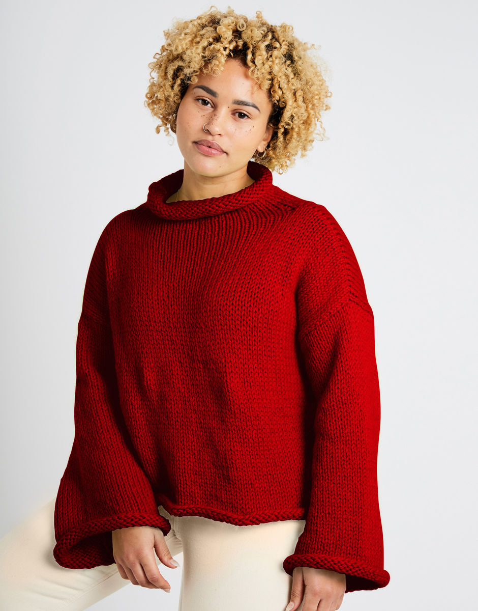 Audrey Cropped Sweater True Blood Red
