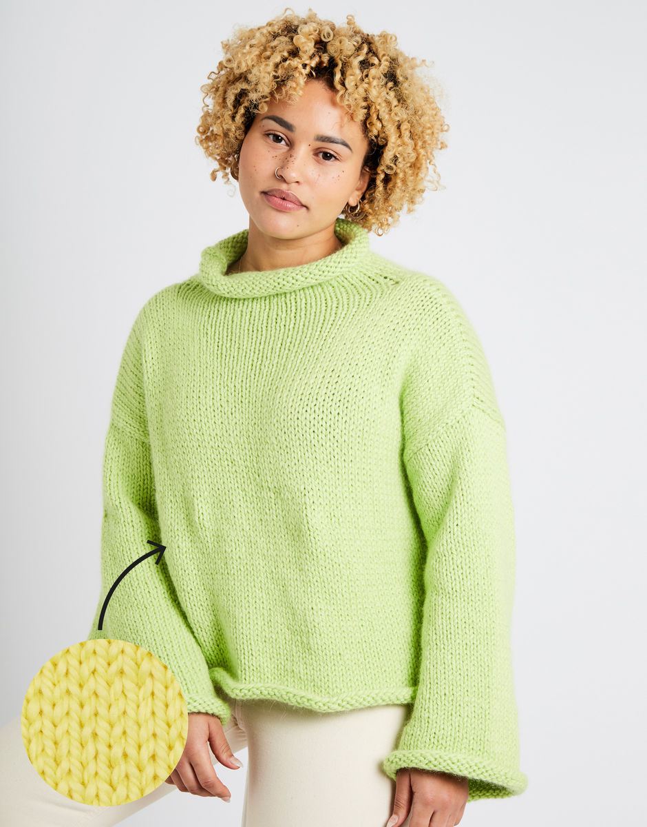 Audrey Cropped Sweater Chalk Yellow