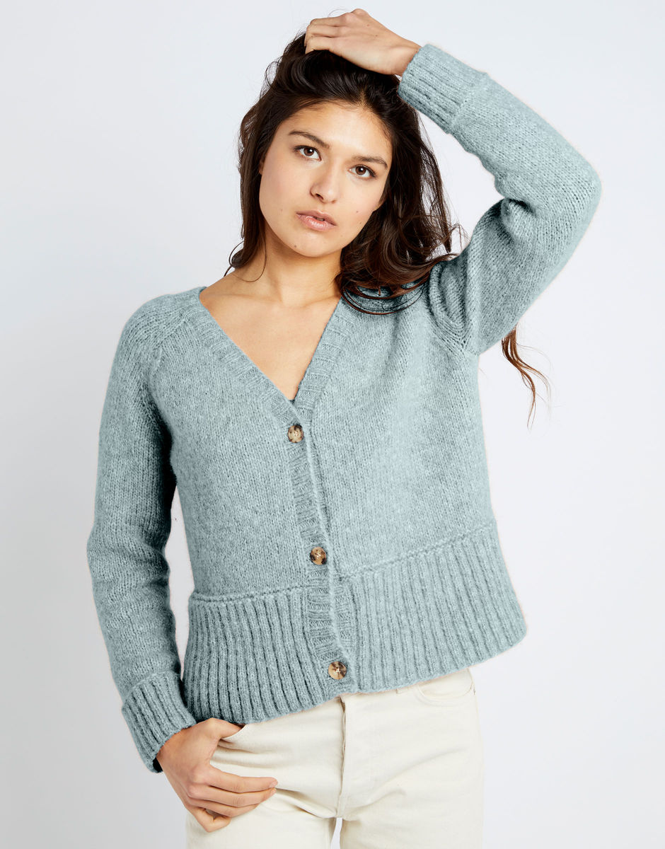 Happy Cardigan Duck Egg Blue