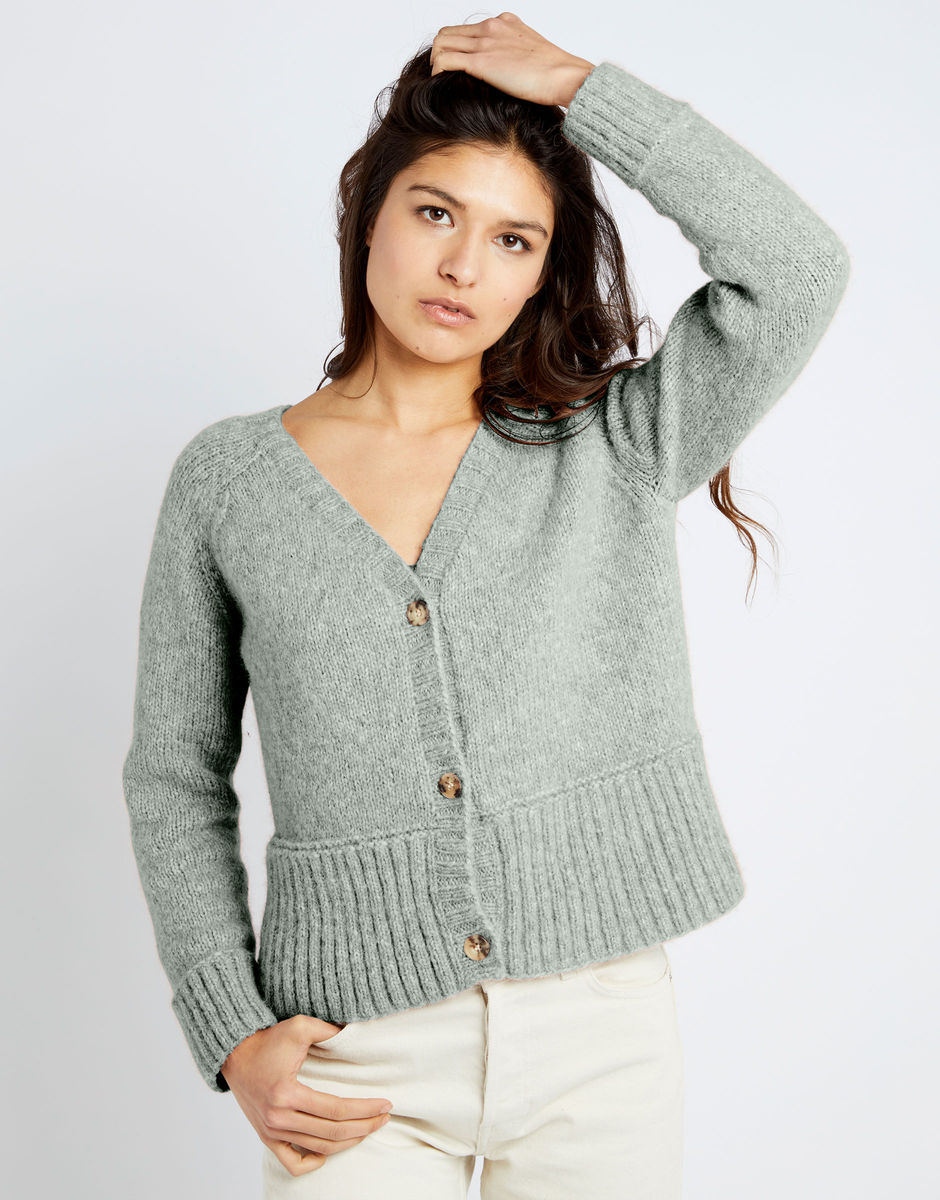 Happy Cardigan Eucalyptus Green