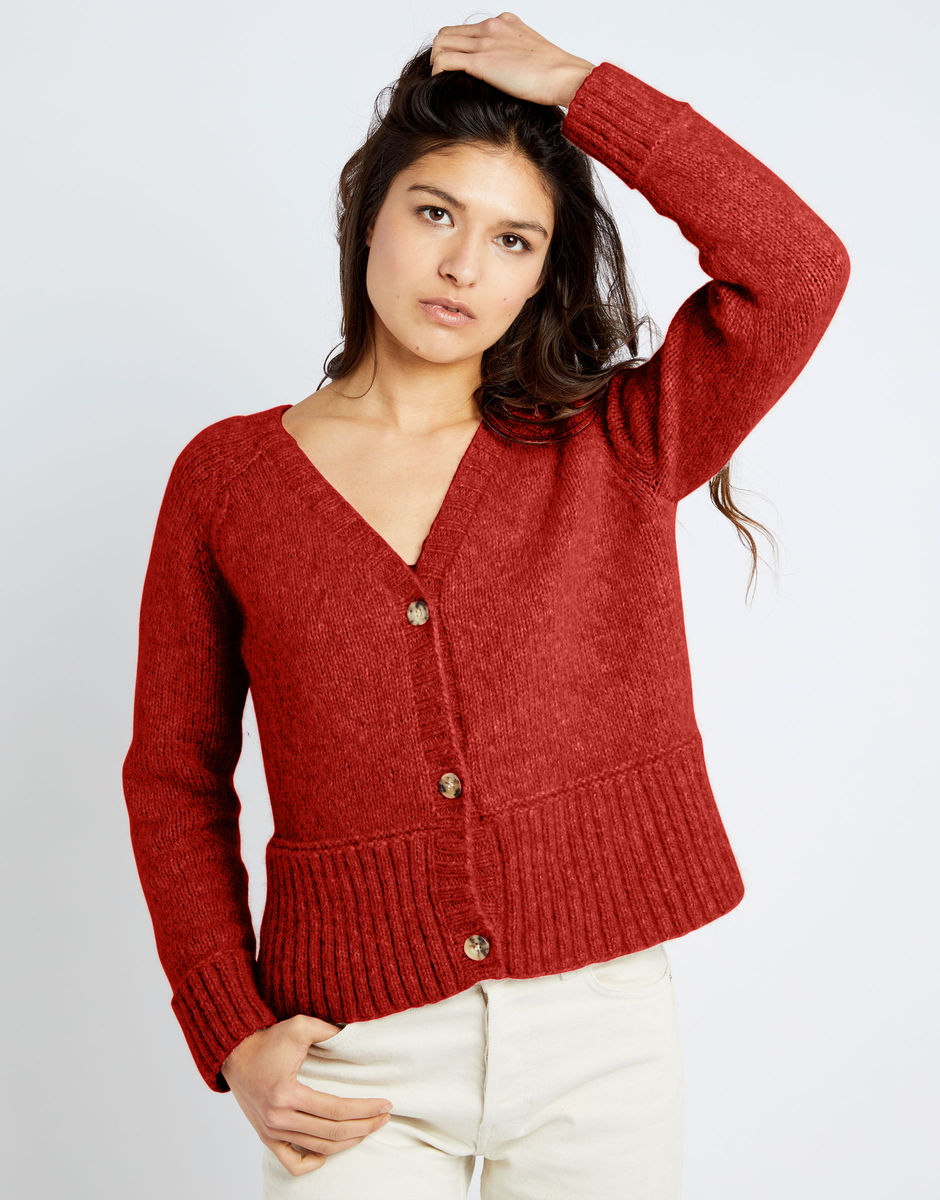 Happy Cardigan Red Ochre