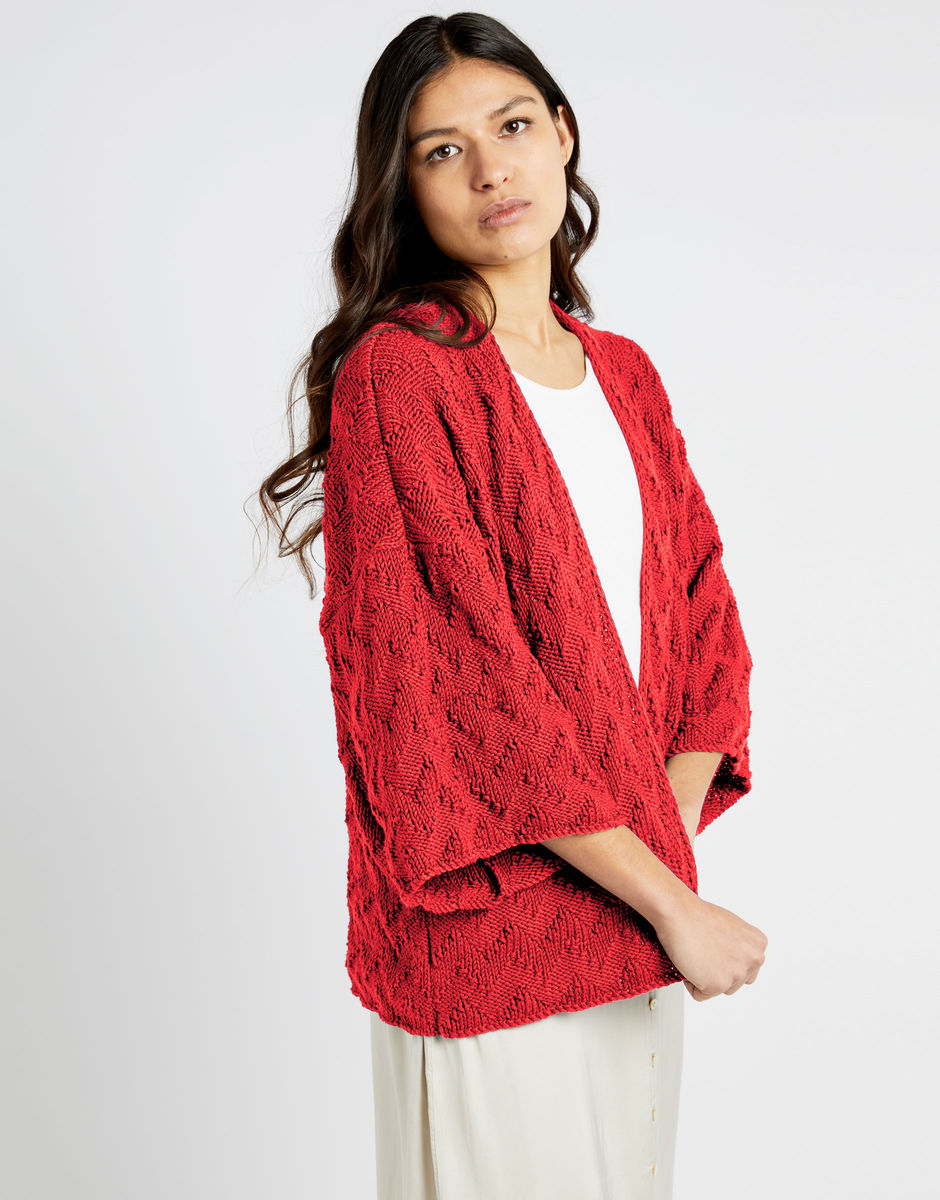 Pacha Cardigan Lipstick Red