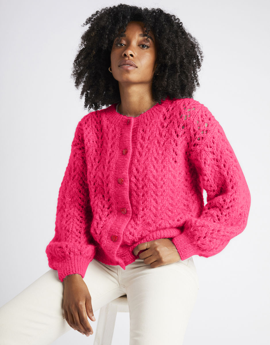 Cannes Cardigan Hot Punk Pink